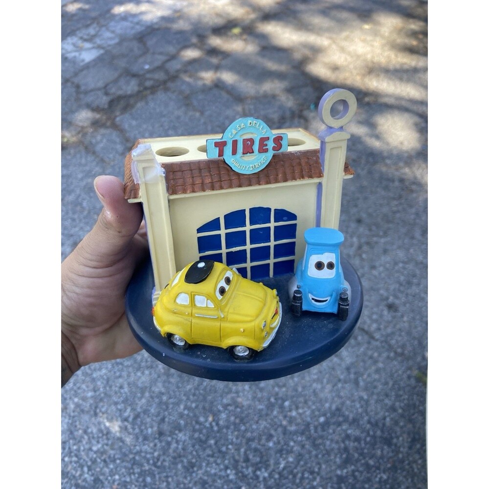 Disney Pixar CARS Luigi & Guido Pen Pencil Holder Desk Accessory RARE vintage